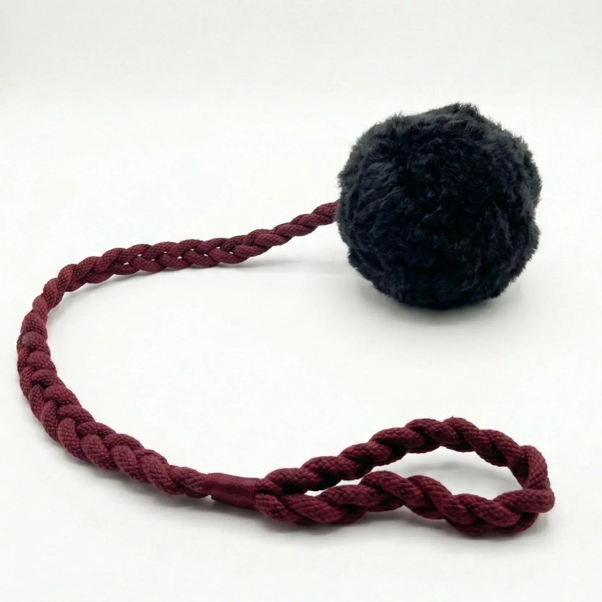 Wool Pom Tug Toy - Black-0