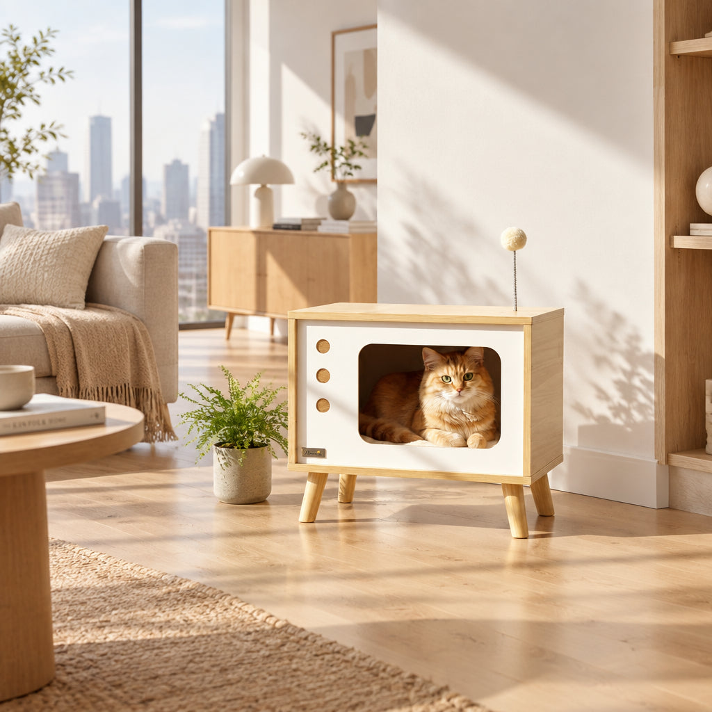 Retro TV — Cuccia per Gatti a Forma di Televisore