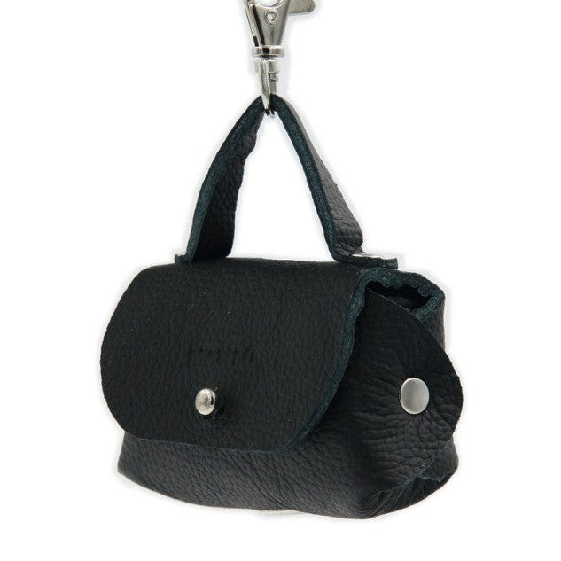 Leather Dog Waste Bag Dispenser Bellissima – Black